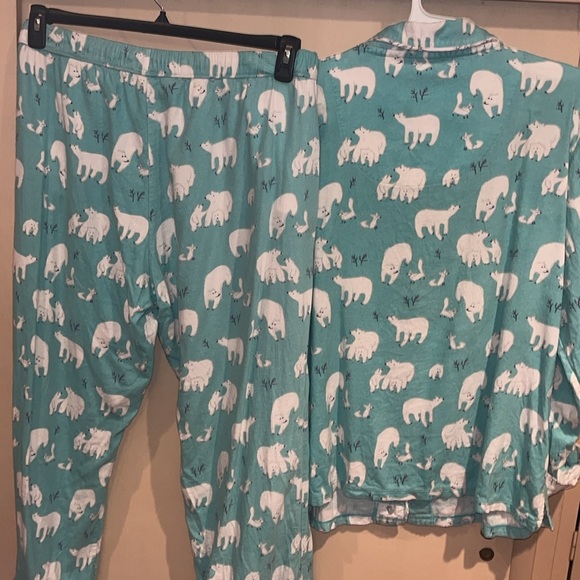 Munki Munki preowned blue polar bears pajama set size XXL - Picture 9 of 10